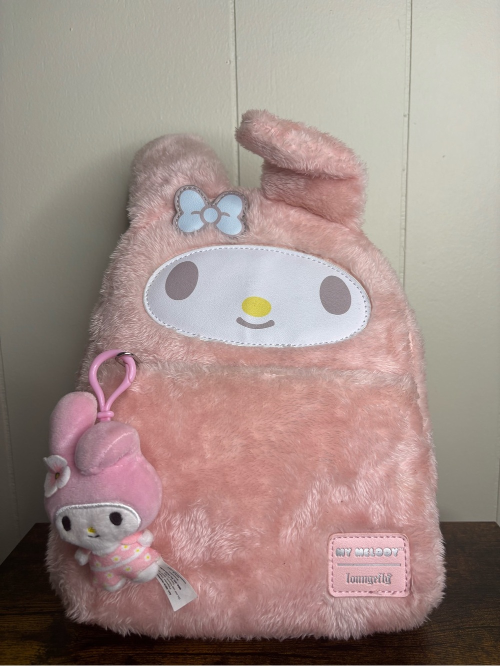Loungefly Sanrio My Melody Fuzzy Pink Character Mini Backpack